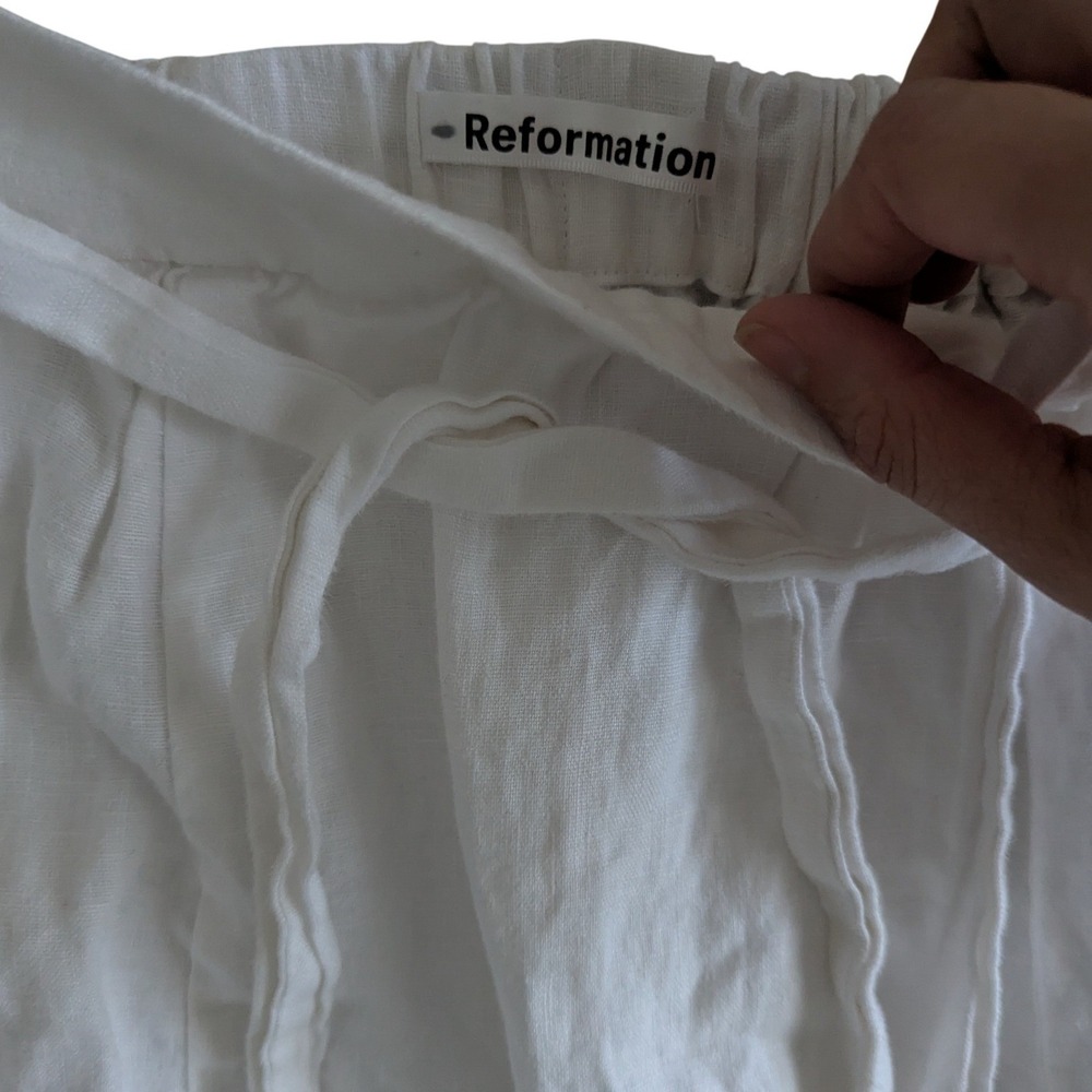 Reformation Palm linen‎ two-piece set size 2 white resort vacation chic - Picture 5 of 9